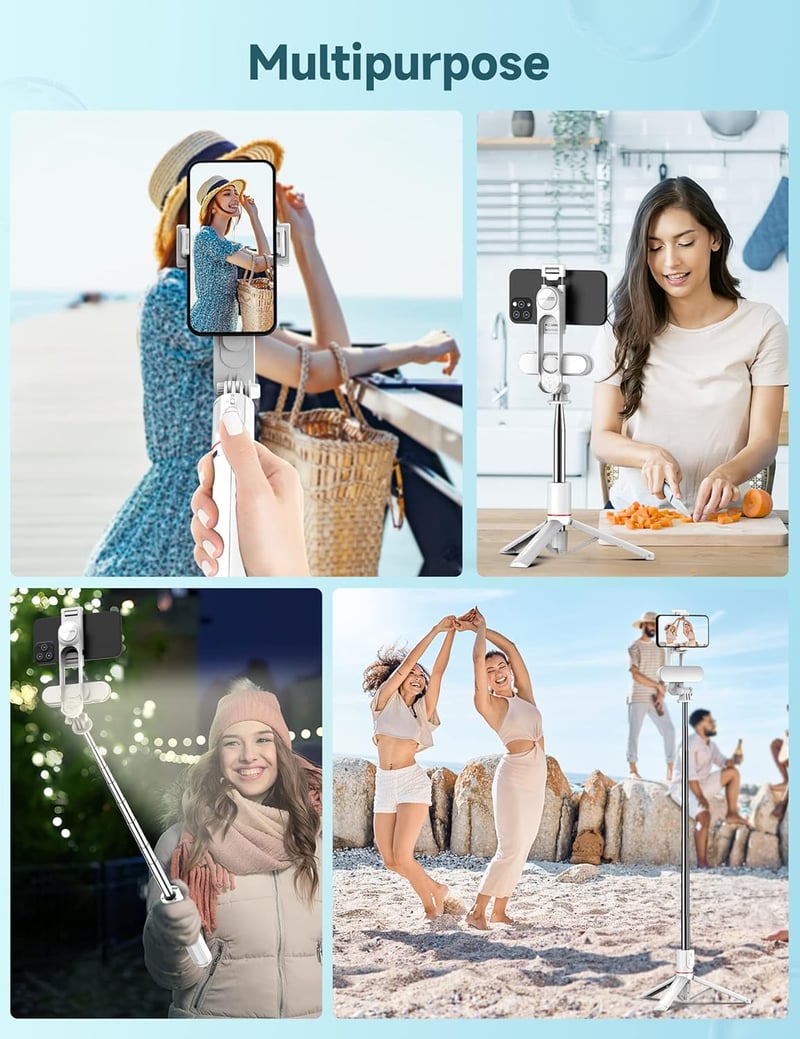 SelfieShow Szelfibot Tripod 111cm Vezeték Nélküli Távirányítóval és Kitöltő Fénnyel