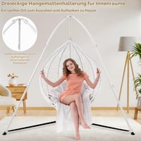 Stojan na závesné kreslo SELFLA, trojnohý, biely – nastaviteľná výška, 149,6 kg — preliačina na hornom spojovacom diele (stav: pozri 2. obrázok) 3