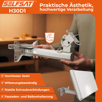 Plochá satelitná anténa Selfsat H30D - Biela, kompaktná plochá anténa pre prijímač 5