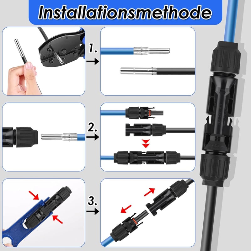 Selizo 14 Pár Napelem Csatlakozó IP67 Hím/Nő 2.5-6mm² Fotovoltaikus Kábel Dugó