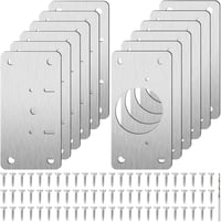 Selizo rozsdamentes ajtópánt javítókészlet 12 részes csavarral bútorokhoz - Rectangular 1