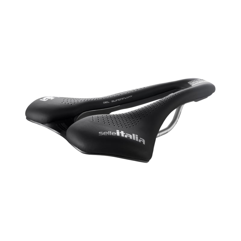 Sedlo Selle Italia MAX SLR Boost Gel TI 316 Superflow - veľkosť L3, s anatomickým otvorom, čierne, pre cestné a gravel bicykle