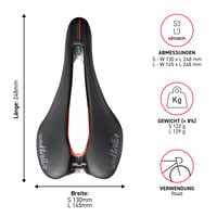 Șa Selle Italia SLR Boost Kit Carbonio Superflow negru - L3, 145x248 mm, carcasă și șine din carbon, șa ușoară pentru bicicletă de cursă 6