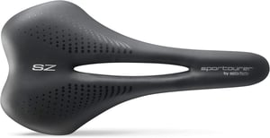 Selle Italia Sportourer SZ Flow kerékpárnyereg – vízálló, ergonomikus, keskeny ülőfelület, minden kerékpártípushoz, fekete