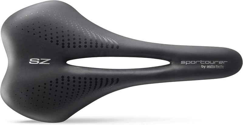 Șa de bicicletă Selle Italia Sportourer SZ Flow – impermeabilă, ergonomică, suprafață de șezut îngustă, pentru toate tipurile de biciclete, negru