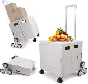 SELORSS Összecsukható Bevásárlókocsi Lépcsőmászó Kerekekkel 55L 80kg