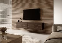 Závesná TV skrinka Selsey BISIRA, farba orech, 140 cm, TV stolík na stenu 2