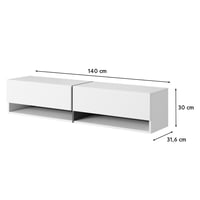 Závesná TV skrinka Selsey BISIRA, farba orech, 140 cm, TV stolík na stenu 3