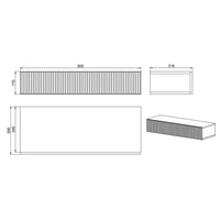 Selsey Veldio Zidni Konzolni Stol s Ladicom 90x17 cm Bež-Sivi Predsoblje Stol s Letvicama Konzola s Ladicom 3