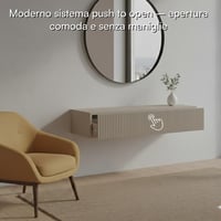 Selsey Veldio Zidni Konzolni Stol s Ladicom 90x17 cm Bež-Sivi Predsoblje Stol s Letvicama Konzola s Ladicom 5