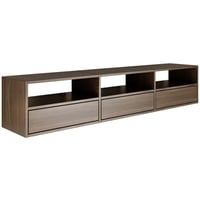 Comodă TV Selsey Wisconsin, nuc, 150x30x30 cm, suport TV suspendat cu ușă culisantă și sistem Push to Open, mobilier pentru living 1