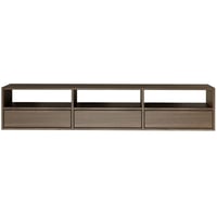 Comodă TV Selsey Wisconsin, nuc, 150x30x30 cm, suport TV suspendat cu ușă culisantă și sistem Push to Open, mobilier pentru living 3