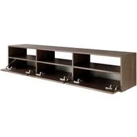 Comodă TV Selsey Wisconsin, nuc, 150x30x30 cm, suport TV suspendat cu ușă culisantă și sistem Push to Open, mobilier pentru living 2