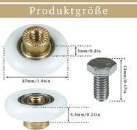 Selyse 8 db rozsdamentes acel zuhanyajtó görgő készlet 19 23 25 27 mm átmérő csúszós zuhanykabin ajtóhoz cseregörgő 27 mm 3