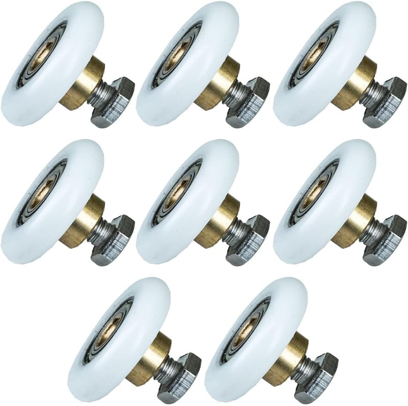 Selyse 8 db rozsdamentes acel zuhanyajtó görgő készlet 19 23 25 27 mm átmérő csúszós zuhanykabin ajtóhoz cseregörgő 27 mm