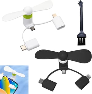 SEMINISMAR 3 u 1 mini ventilator za telefon iPhone/Type-C/Lightning - 2 komada