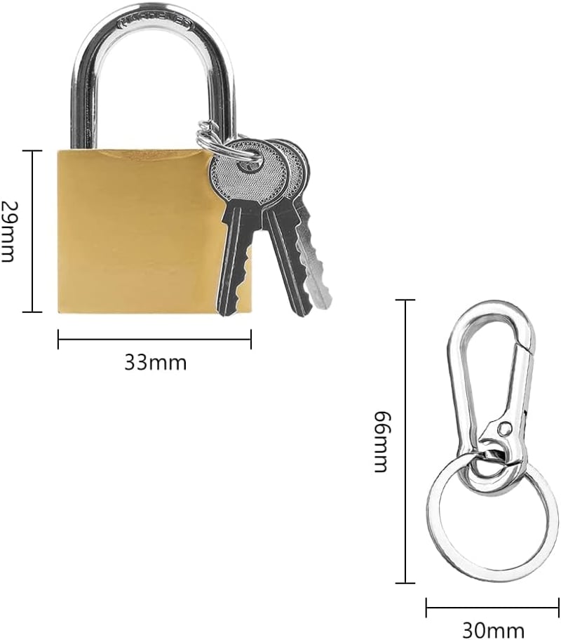SEMINISMAR 32mm Lakat 2db Kulccsal, Rozsdamentes Karabiner Kulcstartó Szett