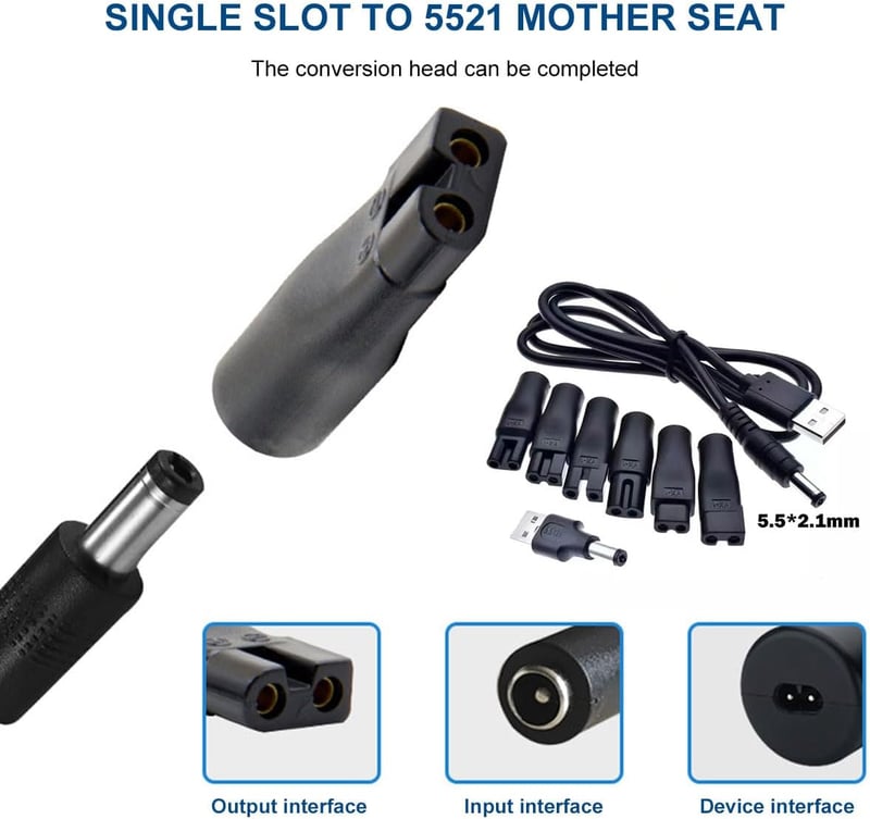 SEMINISMAR 5V USB töltőkábel elektromos borotvához, fűnyíróhoz és kiegészítőkhöz