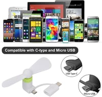 SEMINISMAR Mini USB Ventilátor Telefonhoz, Hordozható Telefon Hűtő Android/Type-C 7