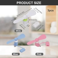 SEMINISMAR Mini USB Ventilátor Telefonhoz, Hordozható Telefon Hűtő Android/Type-C 2