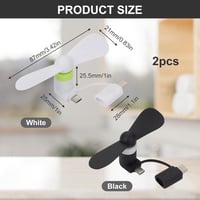 SEMINISMAR Mini USB Ventilátor Telefonhoz, Hordozható Telefon Hűtő Android/Type-C 2