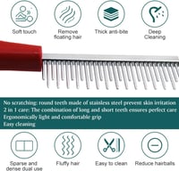 SEMINISMAR Szőrtelenítő Fésű Kutyáknak és Macskáknak, 31 Fogas Alulfésülő Kefe 4