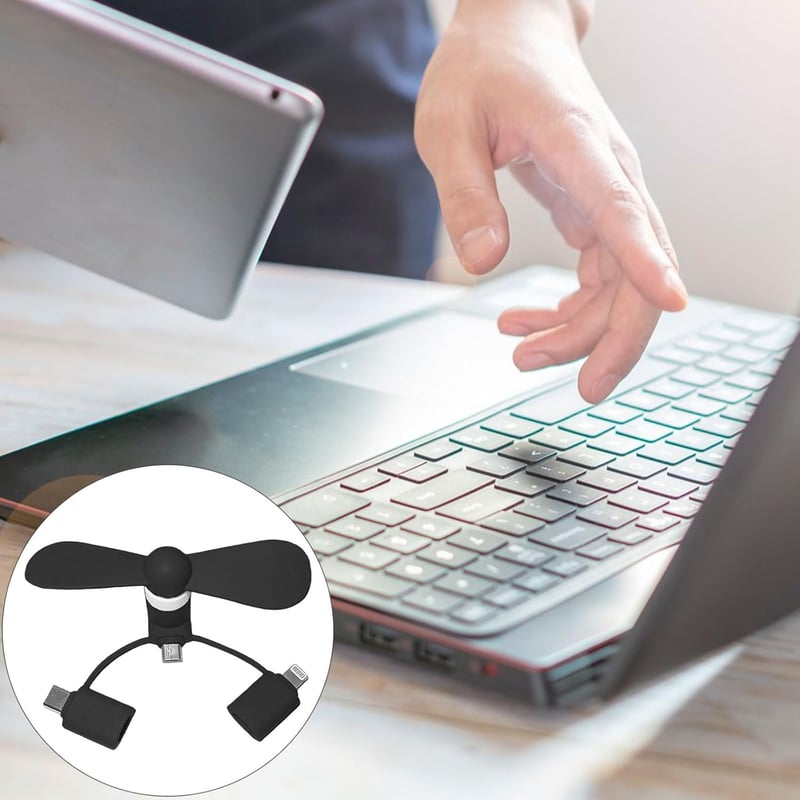 SEMINISMAR USB Type-C hordozható mini ventilátor 2db fekete