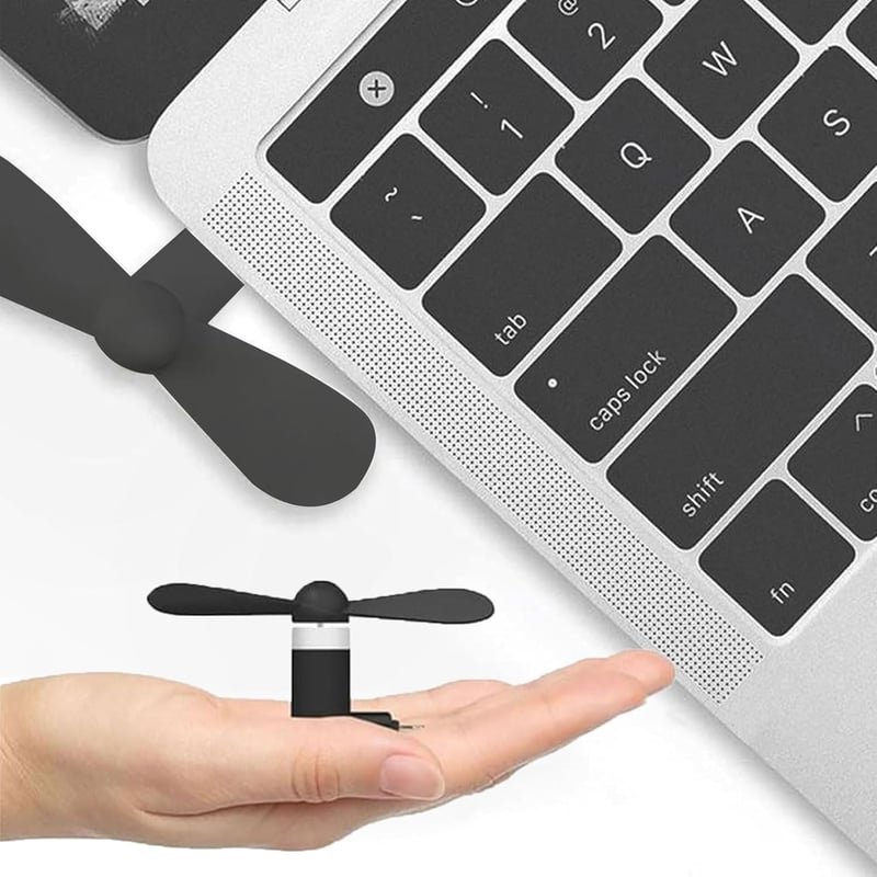 SEMINISMAR USB Type-C hordozható mini ventilátor 2db fekete