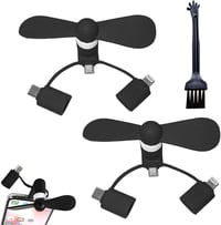 SEMINISMAR USB Type-C hordozható mini ventilátor 2db fekete 1