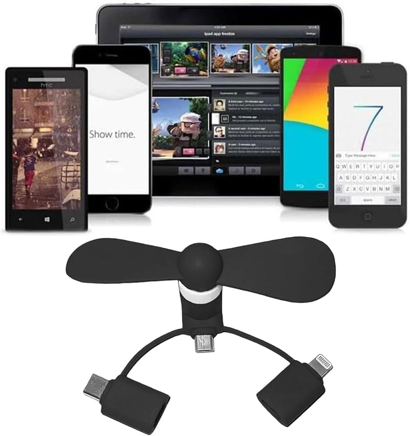 SEMINISMAR USB Type-C hordozható mini ventilátor 2db fekete