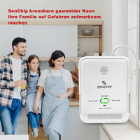 SenChip Metán Gázérzékelő - Földgáz/LPG Detektor Hangriasztással és Villogó Fénnyel - Hordozható Szivárgásérzékelő Konyhába és Pincébe 2