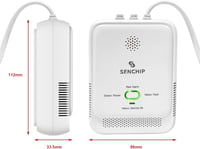 SenChip Metán Gázérzékelő - Földgáz/LPG Detektor Hangriasztással és Villogó Fénnyel - Hordozható Szivárgásérzékelő Konyhába és Pincébe 3