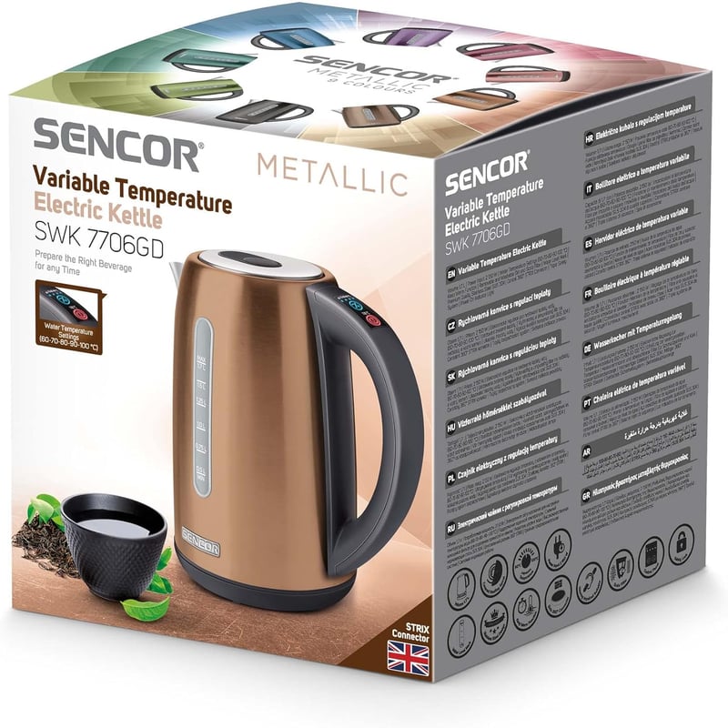 Sencor SWK 7706GD 1,7L elektromos vízforraló rozsdamentes acél 2150W