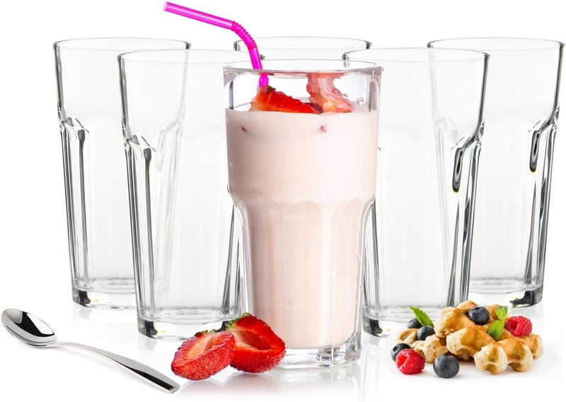 Sendez 6 darabos hosszú pohár szett 425 ml koktél kávé tea italos poharak - Glass