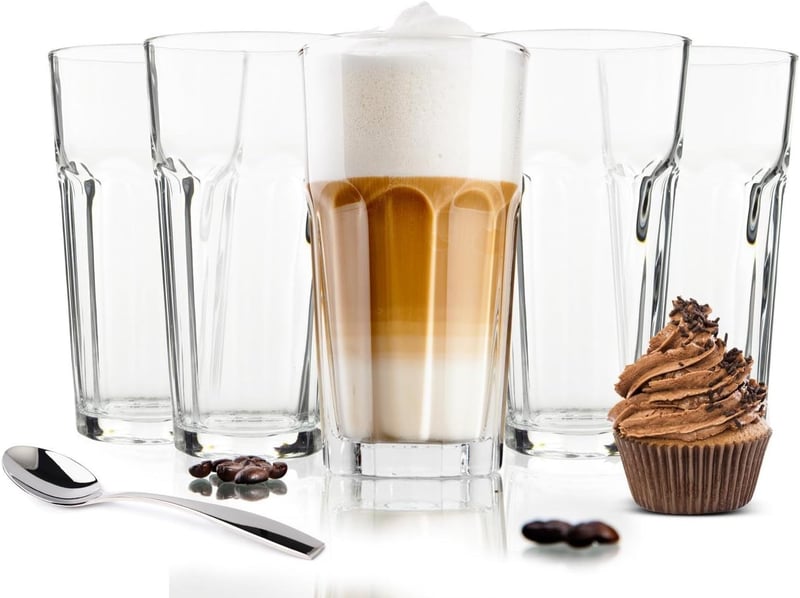 Sendez 6 darabos hosszú pohár szett 425 ml koktél kávé tea italos poharak - Glass