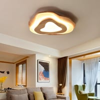 SENFAY 3 szintes LED mennyezeti lámpa tölgy színű fa dekorációval távirányítóval 2