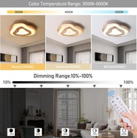 SENFAY 3 szintes LED mennyezeti lámpa tölgy színű fa dekorációval távirányítóval 3