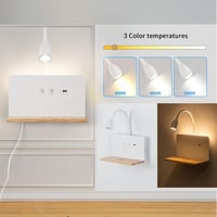 SENFAY Dimmer LED Fali Lámpa Vezeték Nélküli Töltéssel és USB Porttal 2