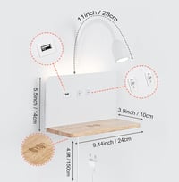 SENFAY Dimmer LED Fali Lámpa Vezeték Nélküli Töltéssel és USB Porttal 3