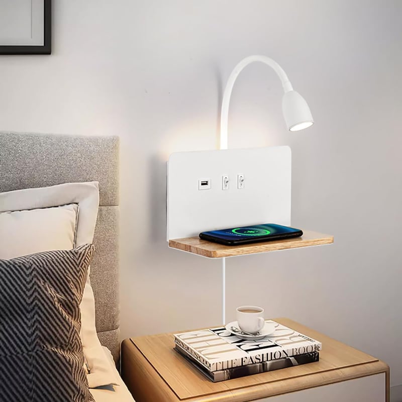 SENFAY Dimmer LED Fali Lámpa Vezeték Nélküli Töltéssel és USB Porttal