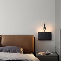 SENFAY LED fali lámpa vezeték nélküli töltéssel, USB-A/C portokkal, 3 színhőmérséklet 6