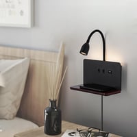 SENFAY LED fali lámpa vezeték nélküli töltéssel, USB-A/C portokkal, 3 színhőmérséklet 5