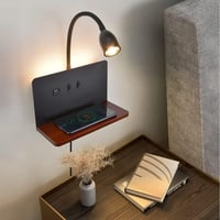 SENFAY LED fali lámpa vezeték nélküli töltéssel, USB-A/C portokkal, 3 színhőmérséklet 1