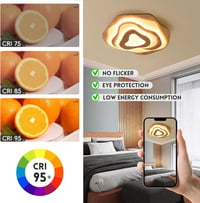 SENFAY LED Mennyezeti Lámpa fa hatású dimmelhető távirányítóval 50W - 60 cm 5