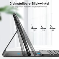 SENGBIRCH Billentyűzetes Tok iPad Air 6 11 Hüvelyk M3 2025/M2 2024 - Német QWERTZ Mágneses Leválasztható Billentyűzet Ceruza Tartóval Fekete 6