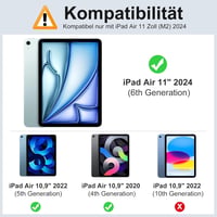 SENGBIRCH Billentyűzetes Tok iPad Air 6 11 Hüvelyk M3 2025/M2 2024 - Német QWERTZ Mágneses Leválasztható Billentyűzet Ceruza Tartóval Fekete 2