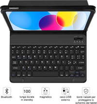 SENGBIRCH Bluetooth Billentyűzet iPad 10 Generáció 2022 10.9 Hüvelyk Védőtok Állvánnyal Apple Pencil Tartóval Fekete 3
