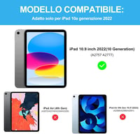 SENGBIRCH Bluetooth Billentyűzet iPad 10 Generáció 2022 10.9 Hüvelyk Védőtok Állvánnyal Apple Pencil Tartóval Fekete 2