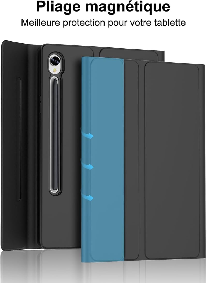 SENGBIRCH Bluetooth Billentyűzetes Tok Samsung Galaxy Tab S10 FE/S9 FE 10.9" Tablethez - 7 Színű RGB Háttérvilágítás, Levehető Billentyűzet,