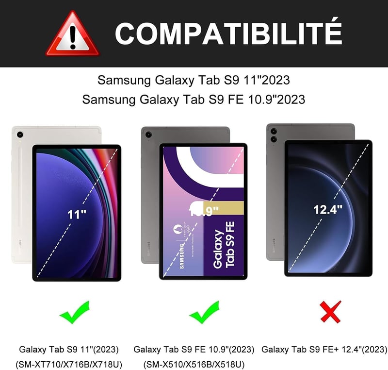 SENGBIRCH Bluetooth Billentyűzetes Tok Samsung Galaxy Tab S10 FE/S9 FE 10.9" Tablethez - 7 Színű RGB Háttérvilágítás, Levehető Billentyűzet,